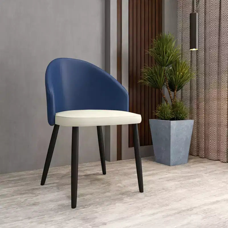 Lot de 2 chaises de salle à manger rembourrées LeisureMod Paradiso - Dossier incurvé avec pieds en bois, élégantes, confortables et durables pour les salles à manger