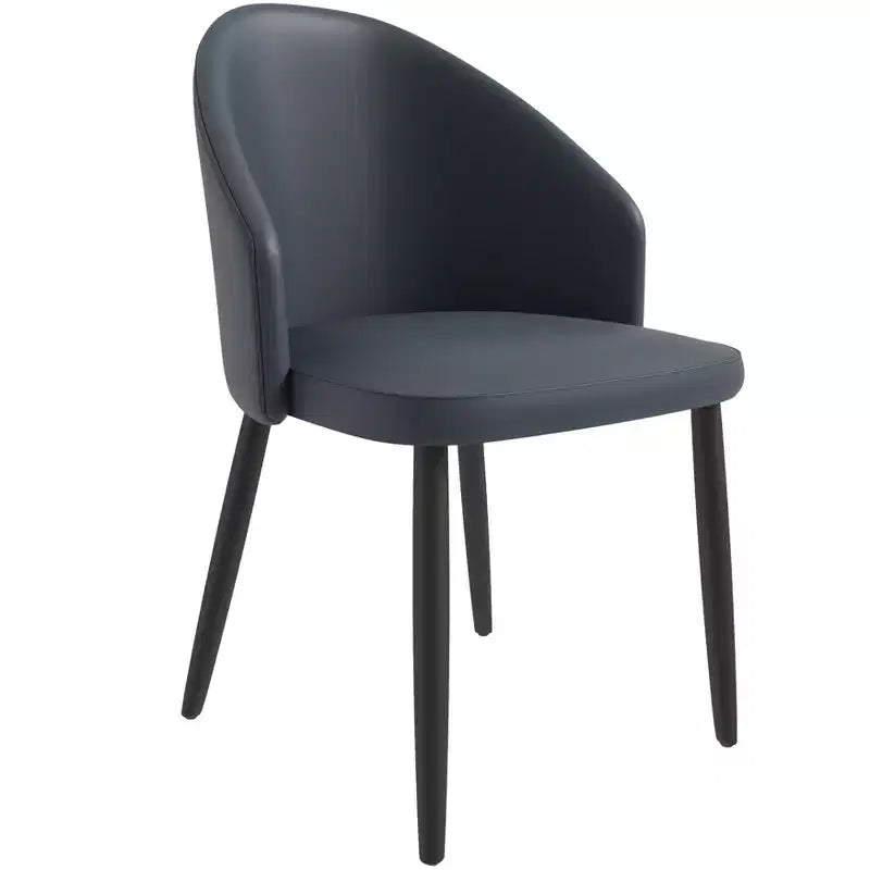 Lot de 2 chaises de salle à manger rembourrées LeisureMod Paradiso - Dossier incurvé avec pieds en bois, élégantes, confortables et durables pour les salles à manger
