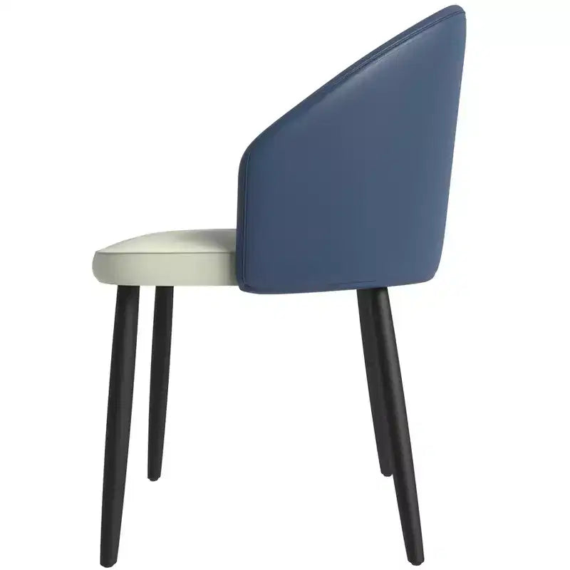 Lot de 2 chaises de salle à manger rembourrées LeisureMod Paradiso - Dossier incurvé avec pieds en bois, élégantes, confortables et durables pour les salles à manger