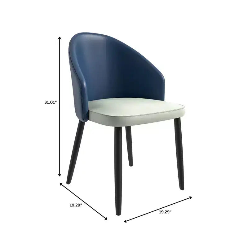 Lot de 2 chaises de salle à manger rembourrées LeisureMod Paradiso - Dossier incurvé avec pieds en bois, élégantes, confortables et durables pour les salles à manger