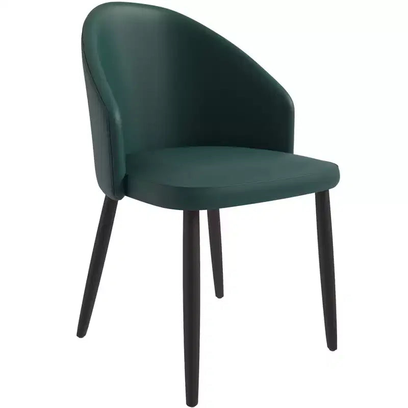 Lot de 2 chaises de salle à manger rembourrées LeisureMod Paradiso - Dossier incurvé avec pieds en bois, élégantes, confortables et durables pour les salles à manger