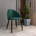 Lot de 2 chaises de salle à manger rembourrées LeisureMod Paradiso - Dossier incurvé avec pieds en bois, élégantes, confortables et durables pour les salles à manger