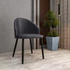 Lot de 2 chaises de salle à manger rembourrées LeisureMod Paradiso - Dossier incurvé avec pieds en bois, élégantes, confortables et durables pour les salles à manger
