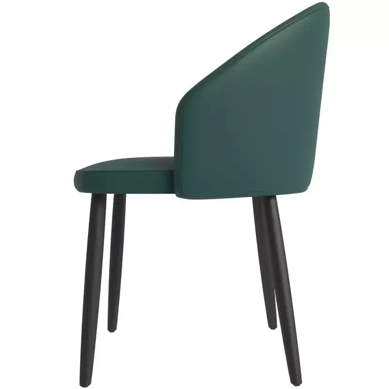 Lot de 2 chaises de salle à manger rembourrées LeisureMod Paradiso - Dossier incurvé avec pieds en bois, élégantes, confortables et durables pour les salles à manger