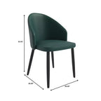 Lot de 2 chaises de salle à manger rembourrées LeisureMod Paradiso - Dossier incurvé avec pieds en bois, élégantes, confortables et durables pour les salles à manger