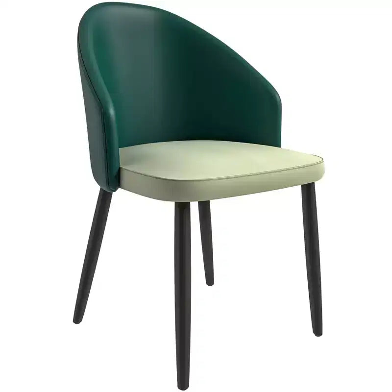 Lot de 2 chaises de salle à manger rembourrées LeisureMod Paradiso - Dossier incurvé avec pieds en bois, élégantes, confortables et durables pour les salles à manger