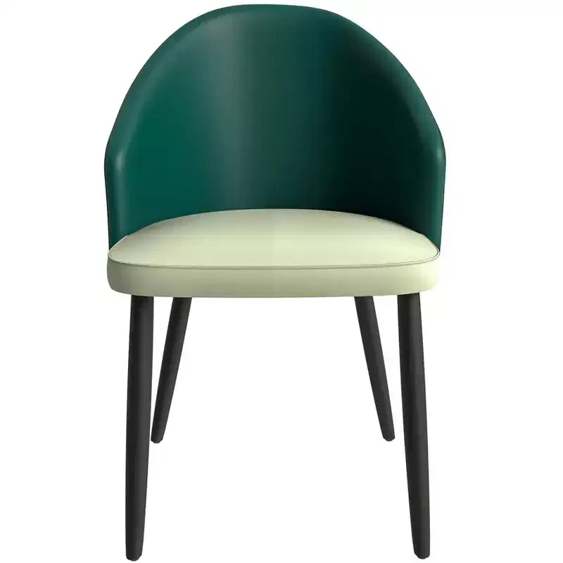 Lot de 2 chaises de salle à manger rembourrées LeisureMod Paradiso - Dossier incurvé avec pieds en bois, élégantes, confortables et durables pour les salles à manger