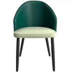 Lot de 2 chaises de salle à manger rembourrées LeisureMod Paradiso - Dossier incurvé avec pieds en bois, élégantes, confortables et durables pour les salles à manger