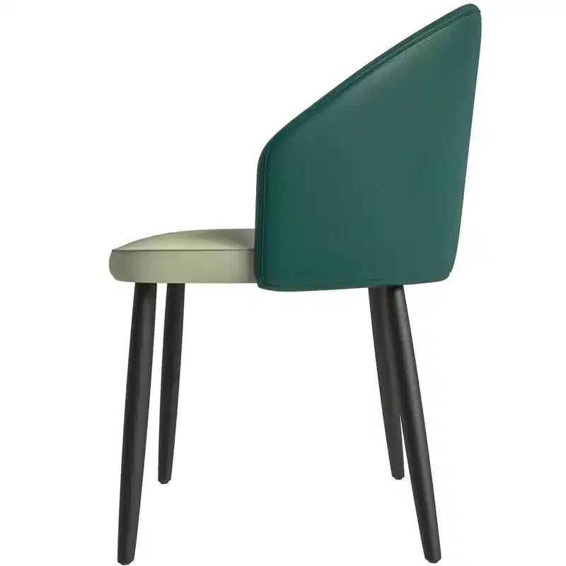 Lot de 2 chaises de salle à manger rembourrées LeisureMod Paradiso - Dossier incurvé avec pieds en bois, élégantes, confortables et durables pour les salles à manger