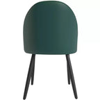 Lot de 2 chaises de salle à manger rembourrées LeisureMod Paradiso - Dossier incurvé avec pieds en bois, élégantes, confortables et durables pour les salles à manger