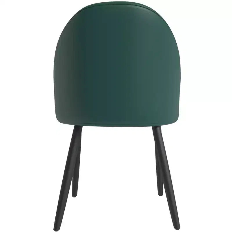 Lot de 2 chaises de salle à manger rembourrées LeisureMod Paradiso - Dossier incurvé avec pieds en bois, élégantes, confortables et durables pour les salles à manger