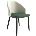 Lot de 2 chaises de salle à manger rembourrées LeisureMod Paradiso - Dossier incurvé avec pieds en bois, élégantes, confortables et durables pour les salles à manger
