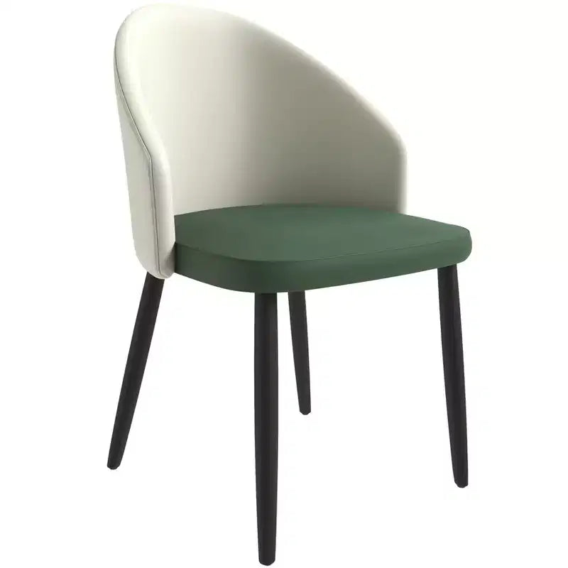 Lot de 2 chaises de salle à manger rembourrées LeisureMod Paradiso - Dossier incurvé avec pieds en bois, élégantes, confortables et durables pour les salles à manger