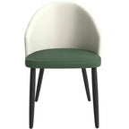 Lot de 2 chaises de salle à manger rembourrées LeisureMod Paradiso - Dossier incurvé avec pieds en bois, élégantes, confortables et durables pour les salles à manger