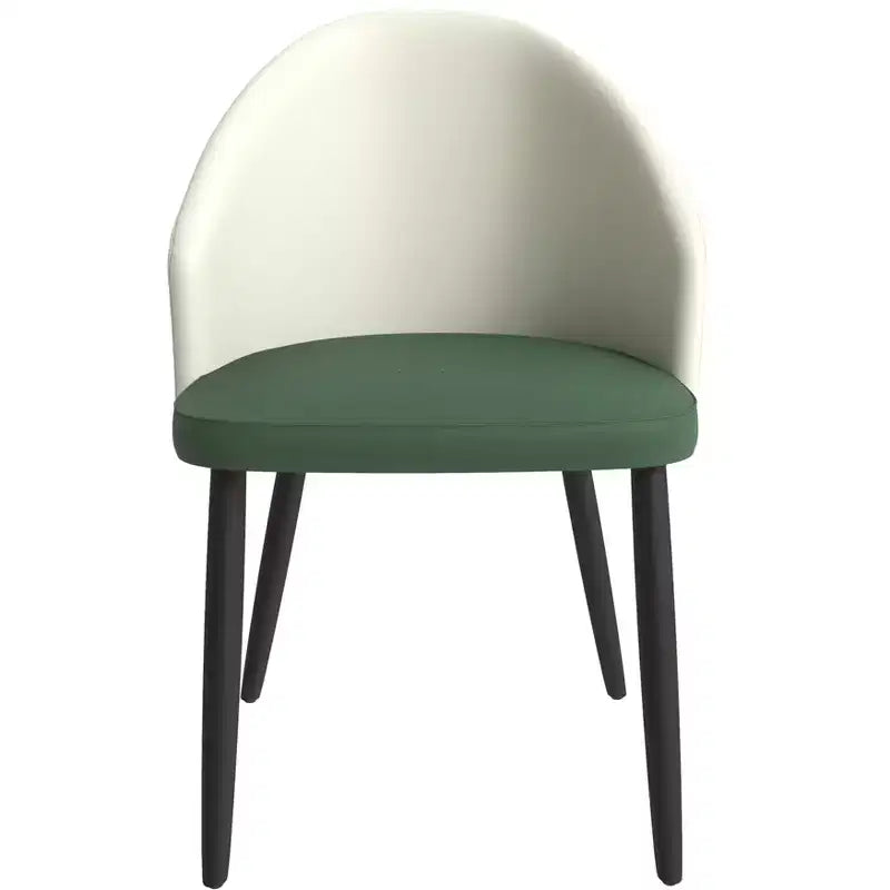 Lot de 2 chaises de salle à manger rembourrées LeisureMod Paradiso - Dossier incurvé avec pieds en bois, élégantes, confortables et durables pour les salles à manger