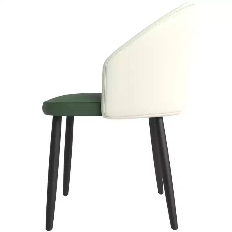 Lot de 2 chaises de salle à manger rembourrées LeisureMod Paradiso - Dossier incurvé avec pieds en bois, élégantes, confortables et durables pour les salles à manger