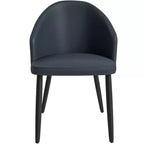 Lot de 2 chaises de salle à manger rembourrées LeisureMod Paradiso - Dossier incurvé avec pieds en bois, élégantes, confortables et durables pour les salles à manger