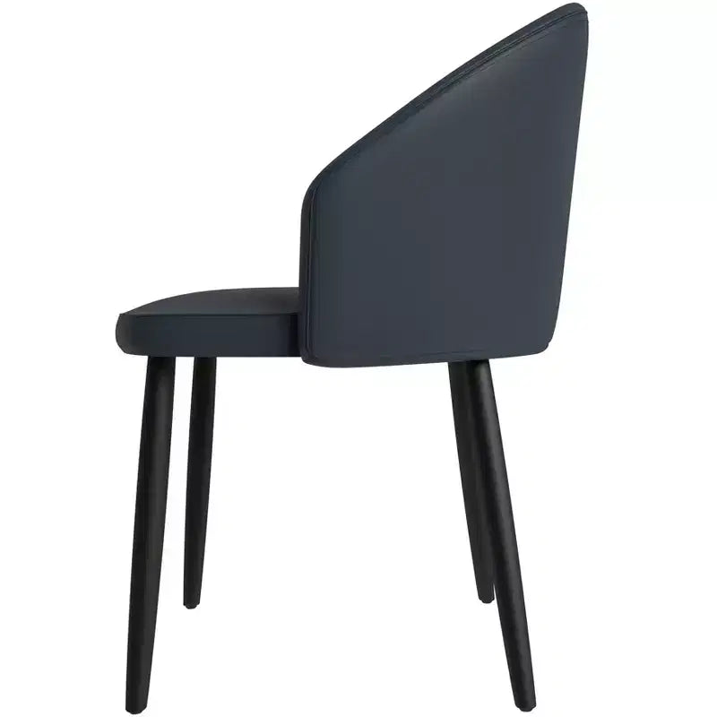 Lot de 2 chaises de salle à manger rembourrées LeisureMod Paradiso - Dossier incurvé avec pieds en bois, élégantes, confortables et durables pour les salles à manger