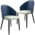 Lot de 2 chaises de salle à manger rembourrées LeisureMod Paradiso - Dossier incurvé avec pieds en bois, élégantes, confortables et durables pour les salles à manger