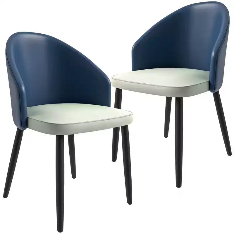 Lot de 2 chaises de salle à manger rembourrées LeisureMod Paradiso - Dossier incurvé avec pieds en bois, élégantes, confortables et durables pour les salles à manger