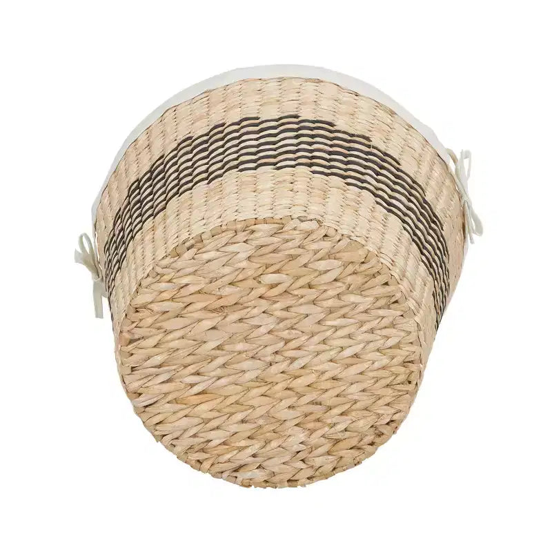 Panier tressé, panier décoratif avec poignées et doublure en coton, pour le rangement, l'organisation, la lessive et plus encore.