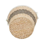 Panier tressé, panier décoratif avec poignées et doublure en coton, pour le rangement, l'organisation, la lessive et plus encore.