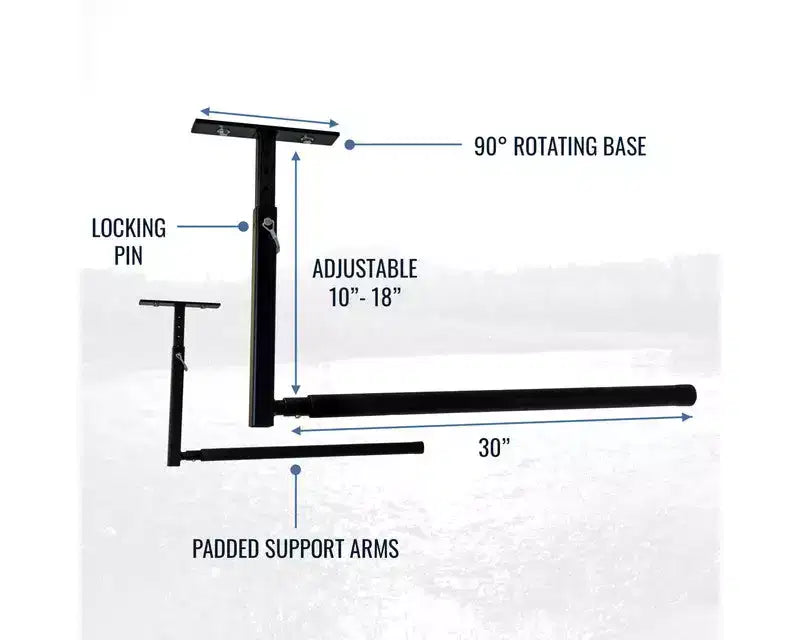 StoreYourBoard Hi-Port 2 | Rangement de plafond réglable pour SUP et planches de surf | Simple | Supporte 34 kg