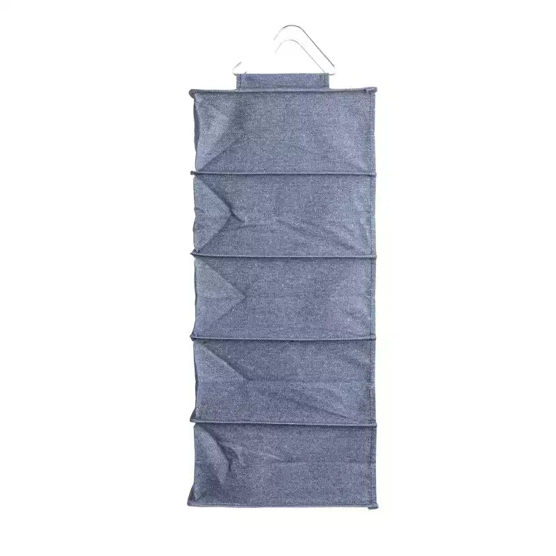 Organisateur de chaussures suspendu en mélange de coton et plastique pour placard avec 10 compartiments de rangement, Jean