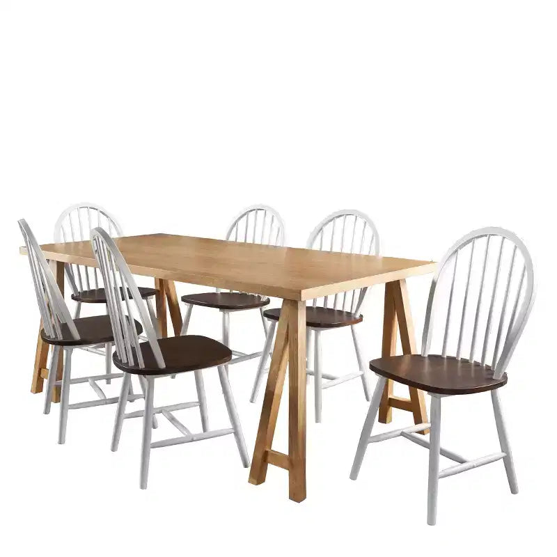 Ensemble de salle à manger 7 pièces en bois d'hévéa style rustique Ansley de Christopher Knight Home