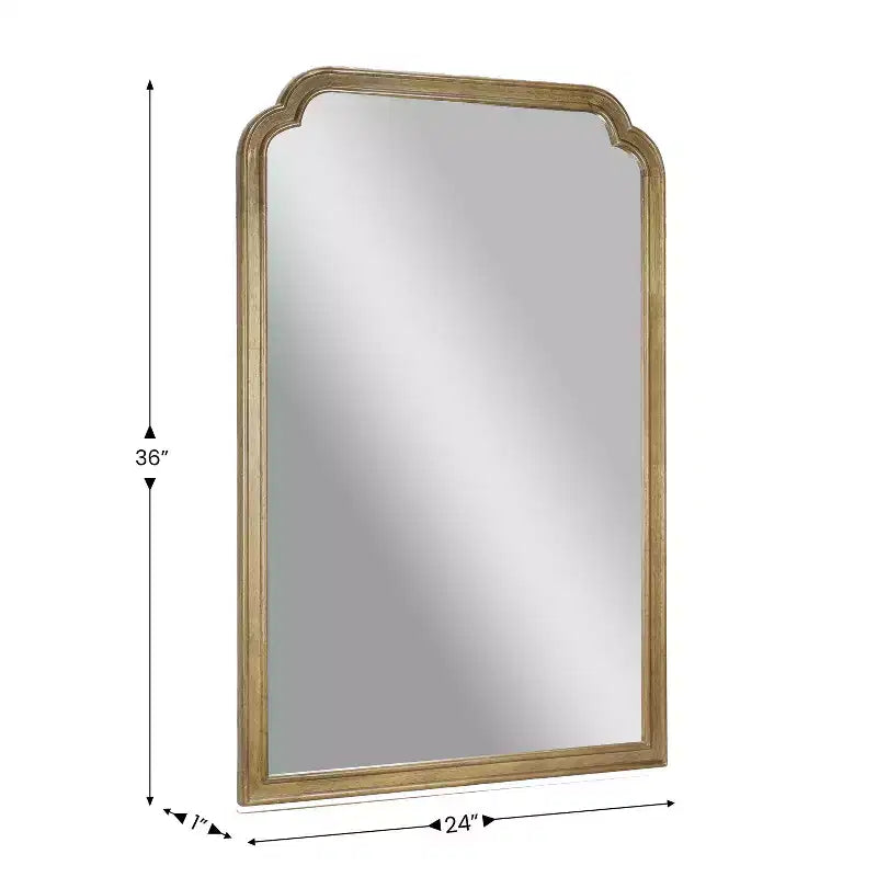 Flash Furniture Efie Grand miroir mural avec cadre en bois massif pour salle de bain, entrée, salle à manger et salon