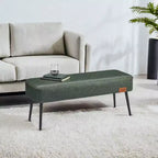 Banc pour entrée et chambre à coucher, banc de bout de lit, pouf de rangement en cuir synthétique avec surpiqûres, supporte 300 kg