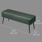 Banc pour entrée et chambre à coucher, banc de bout de lit, pouf de rangement en cuir synthétique avec surpiqûres, supporte 300 kg
