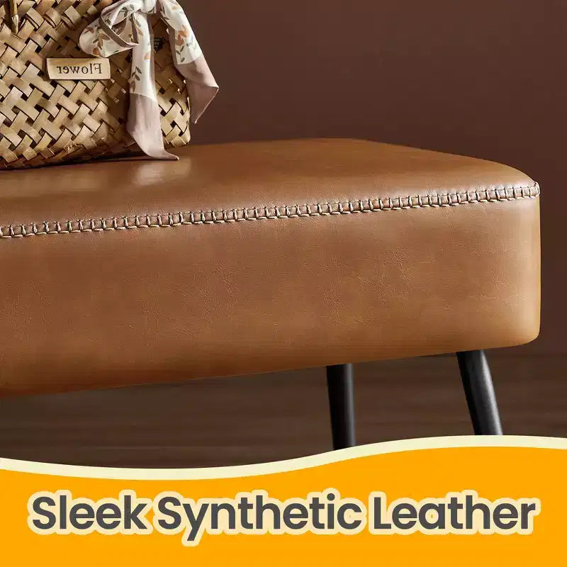 Banc pour entrée et chambre à coucher, banc de bout de lit, pouf de rangement en cuir synthétique avec surpiqûres, supporte 300 kg