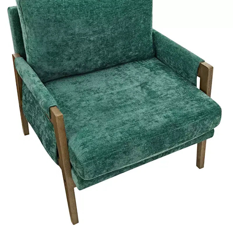 Fauteuil d'appoint en velours Kelly de Roundhill Furniture, style moderne du milieu du siècle