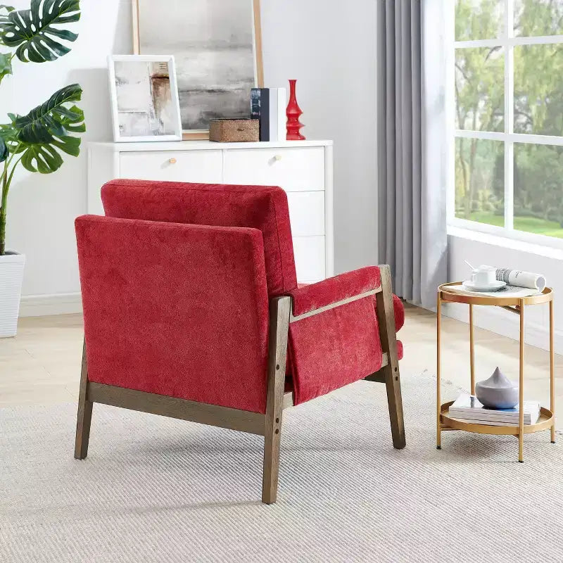 Fauteuil d'appoint en velours Kelly de Roundhill Furniture, style moderne du milieu du siècle
