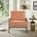 Fauteuil d'appoint en velours Kelly de Roundhill Furniture, style moderne du milieu du siècle