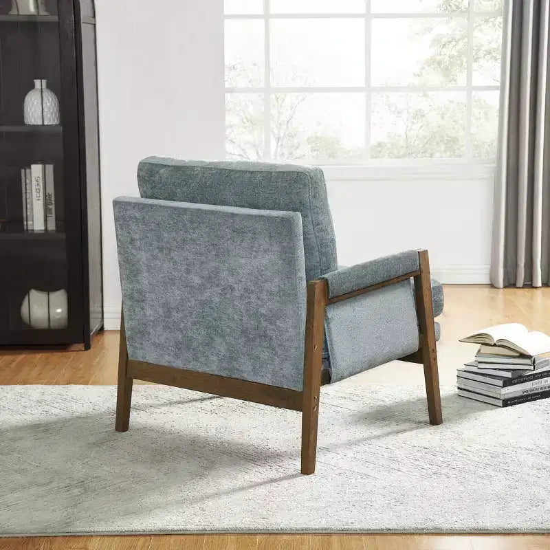 Fauteuil d'appoint en velours Kelly de Roundhill Furniture, style moderne du milieu du siècle