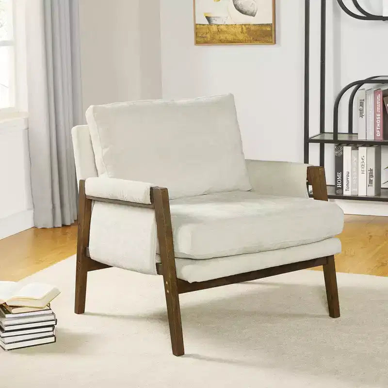 Fauteuil d'appoint en velours Kelly de Roundhill Furniture, style moderne du milieu du siècle