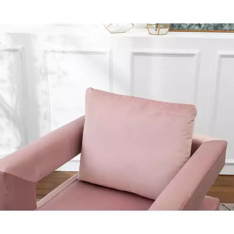 Fauteuil d'appoint rembourré contemporain Roundhill Furniture Lenola, rose