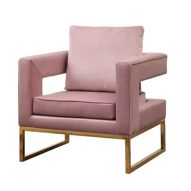Fauteuil d'appoint rembourré contemporain Roundhill Furniture Lenola, rose