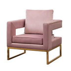 Fauteuil d'appoint rembourré contemporain Roundhill Furniture Lenola, rose