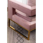 Fauteuil d'appoint rembourré contemporain Roundhill Furniture Lenola, rose