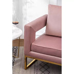 Fauteuil d'appoint rembourré contemporain Roundhill Furniture Lenola, rose