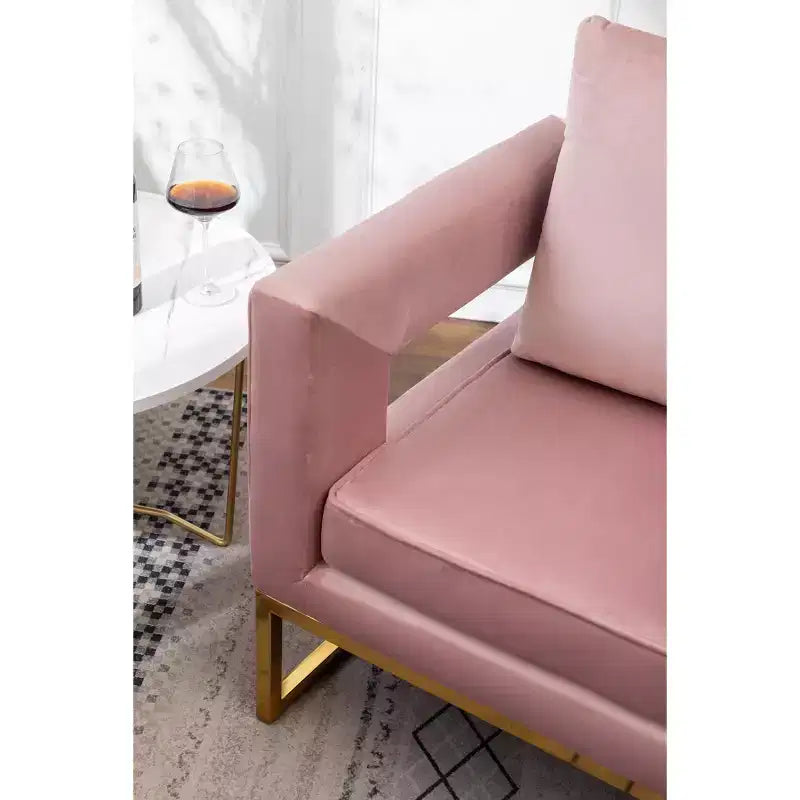 Fauteuil d'appoint rembourré contemporain Roundhill Furniture Lenola, rose