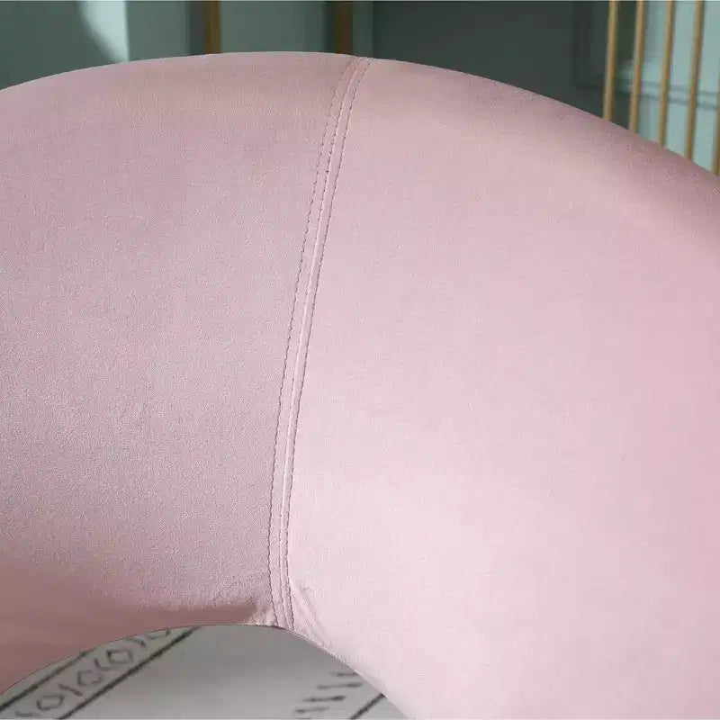 Fauteuil d'appoint rembourré en velours soyeux Slatina Roundhill Furniture, rose avec base finition doré