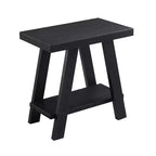 Table d'appoint en bois contemporain Athens avec étagère, finition noire