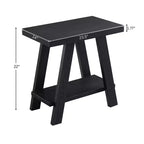 Table d'appoint en bois contemporain Athens avec étagère, finition noire