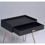Table d'appoint de rangement en bois noir et doré Hailey
