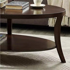 Table basse ovale 3 pièces contemporaine Roundhill Furniture Perth avec tables d'appoint, expresso