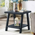 Table basse avec étagère en bois répliqué contemporain Roundhill Furniture Athens, finition noire